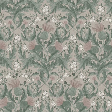 Boråstapeter Vliesbehang 7203 - In Bloom - Botanisch Taupe - 53cm x 10.05m