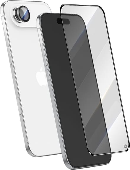 Force Case, Screenprotector geschikt voor iPhone Air - 2.5D Tempered Glass met Lens Protector, Transparant