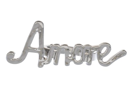 Behave - Ring - Zilverkleurige "Amore" Statement Ring – 4.7 cm breed- 17mm