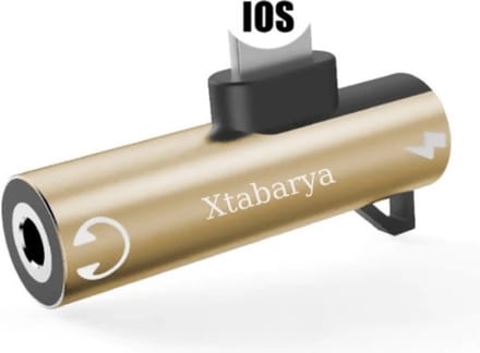 Xtabarya Mini Splitter 2 In 1 Verlichting Adapter Opladen Luisteren Bluetooth | Geschikt Voor iphone -Goud