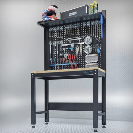 Datona® Werkbank PREMIUM eiken 119 cm breed - Zwart
