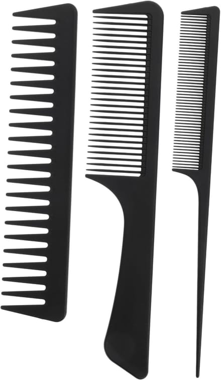 Kapperskam Set - Haarstyling Tools - Professioneel Gebruik - Antistatisch Ontwerp - 19 x 4 cm - Zwart