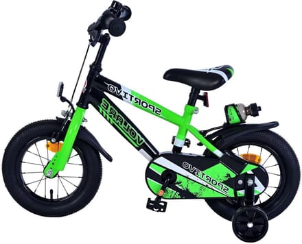 Kinderfiets - Loopfiets - Leren Fietsen - Stalen Frame - 12 inch - Groen Zwart