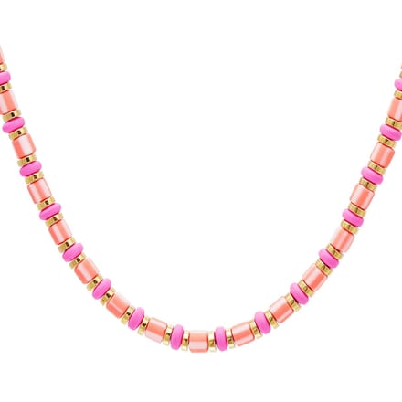 Ketting - Kleurrijk - Grote kralen - Stainless steel - Yehwang