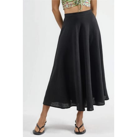 Hoge Taille Textuur A-Lijn Maxi Rok