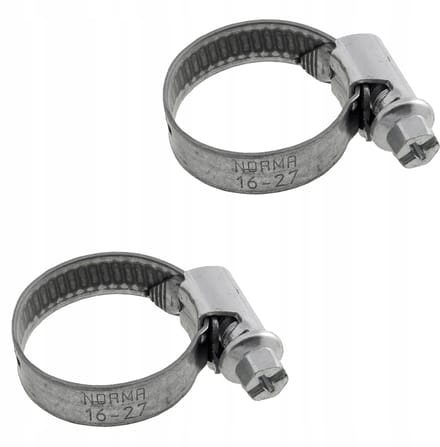 2x Metalen Slangklem NOR 16-27mm - Schroefklem