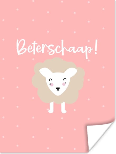 Poster Beterschap - Quote - Schapen - 90x120 cm