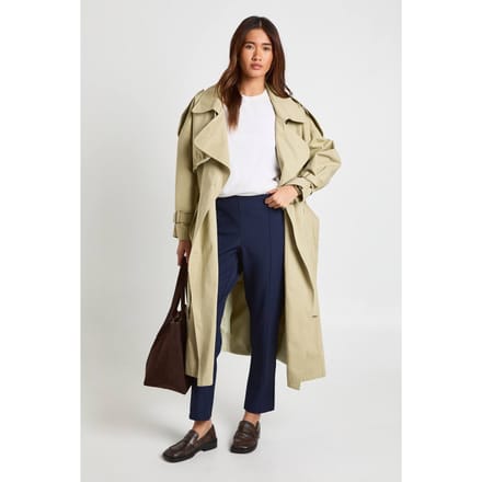 Dames Boohoo Basics Getailleerde Toelopende Broek | Navy | Maat: 6