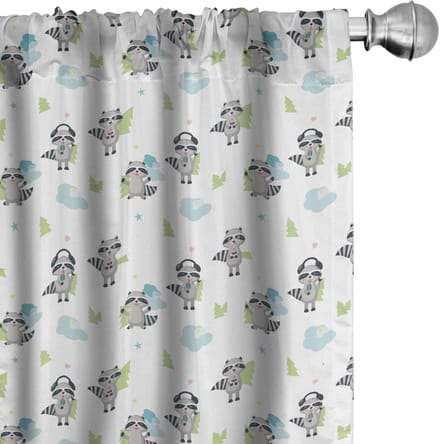ABAKUHAUS Jungle gordijnen – 2x75x225 cm – microvezel – donkerend