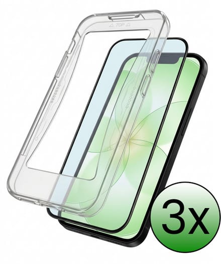 Screenprotector - 3 Stuks Geschikt voor Apple iPhone 17e - Met Installatie Kit - Beschermglas - Gehard Glas - Tempered Glass - Screen Protector