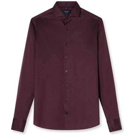 OLYMP Signature Casual Overhemd, Tailored Fit, Cutaway, Bordeauxrood