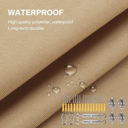 Zonnescherm Zeil Gebogen Commercieel Buiten Schaduwdoek Rechthoek Driehoek Heavy Duty Waterdicht voor Achtertuin Patio Tuin Dek Triangle 3x3m