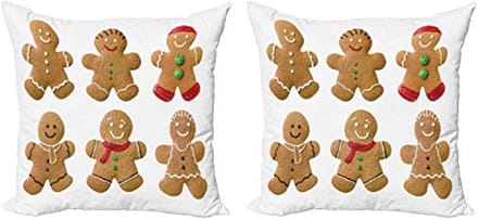 ABAKUHAUS Peperkoekmannetje – kussenhoes 40x40 cm – dubbelzijdig – 2-pack