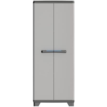 Armoire de rangement haute KETER LINEAR - Noir / Gris - 68 x 39 x 173 cm - 3 étageres réglables - Cadenassable