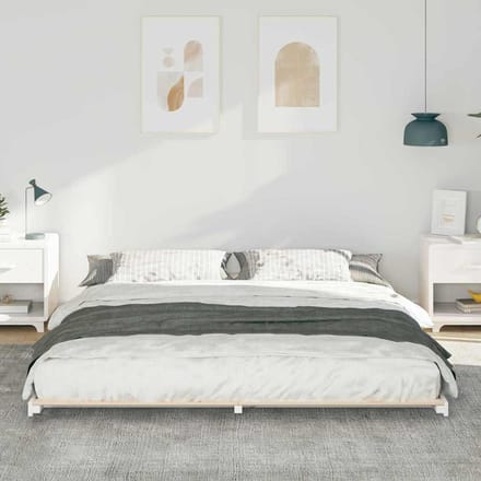 vidaXL - Bedframe - Wit - 180 - x - 210 - cm - Massief - grenenhout