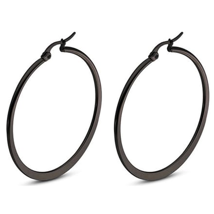 Hoop Oorringen Cilla Jewels Edelstaal Zwart-20mm
