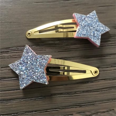 Haarspeldjes Glitter Sterretjes Blauw