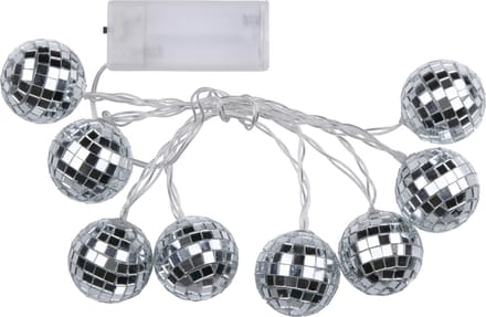 Articasa LED discobollen lichtsnoer - 8 led bolletjes -gekleurd - 150 cm - disco - spiegelbollen - discofeest