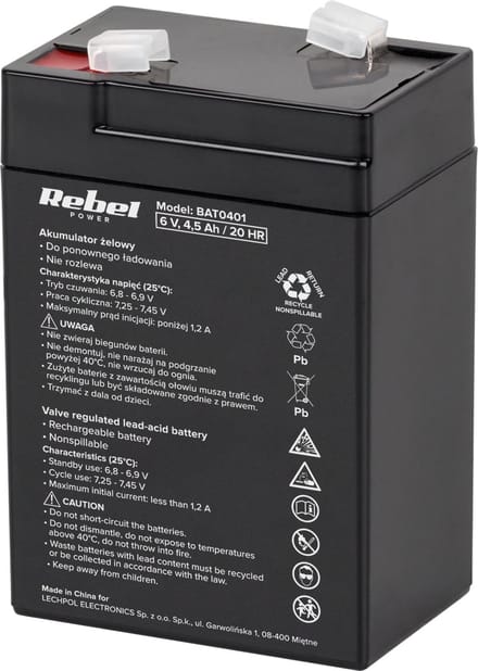 Rebel Power Serie - Gel Accu - 6V - 4,5Ah