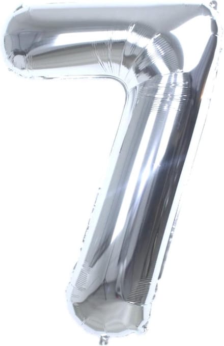 Finnacle - Cijferballon - Folieballon - 70cm - Zilver - Cijfer 7