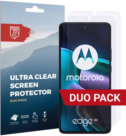 Rosso Screen Protector Ultra Clear Duo Pack Geschikt voor Motorola Edge 30 | TPU Folie | Case Friendly | 2 Stuks