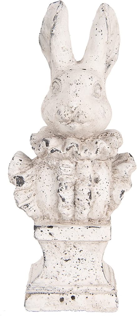 Clayre & Eef Decoratie Beeld Konijn 11x8x24 cm Beige Steen