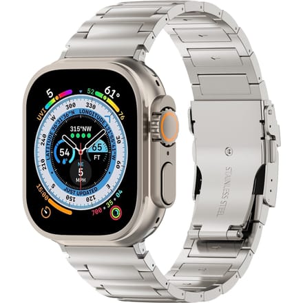 Apple Watch H-Type titanium band (zilver)