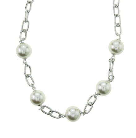 Behave - Schakelketting met glasparels 41 cm - Nikkelvrij - Mode-accessoire