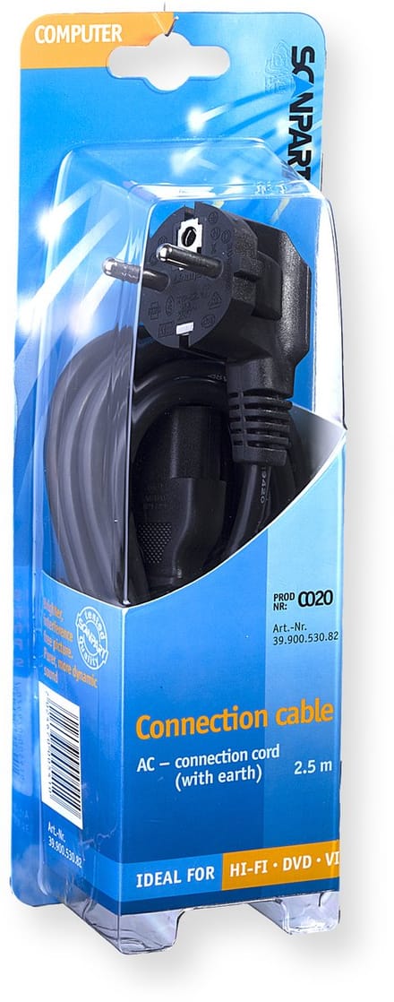 Scanpart C13 stroom kabel 2.5 meter - Geschikt voor computer - Computerkabel - Geaard apparaatsnoer - Universeel