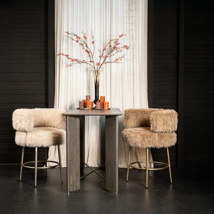 PTMD - Barkruk Hair - Beige - 67x64x94cm