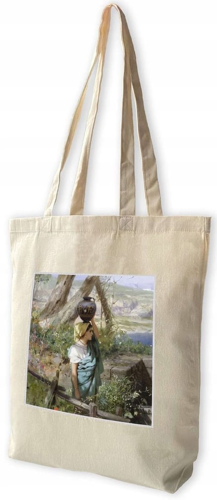 Stijlvolle canvas shopper met unieke print - handgemaakt
