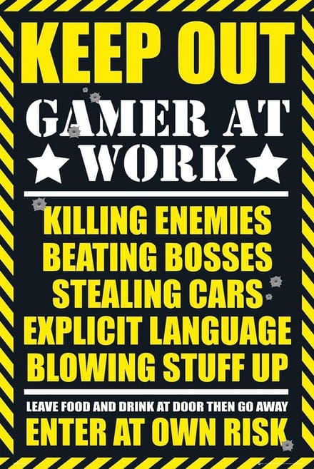 Gamer at Work Poster - Mooie Wanddecoratie voor Gamekamer