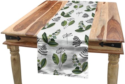 ABAKUHAUS – Tafelloper 40x180 cm – Olijfgroen/Wit – Polyester