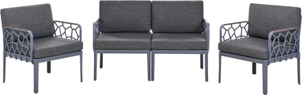 ERICHE - Loungeset 4-zits - Donkergrijs - Polypropyleen