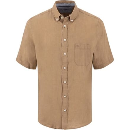Fynch-Hatton Overhemd Premium Short Sleeve Linnen Button-Down Elephant Grey / male