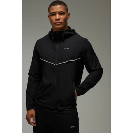 Heren Actieve Hardloop Ripstop Ventilatie Windjack | Black | Size Large