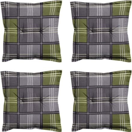 Madison - Zitkussen Patchy olive - Ca. 50x50 cm - Set van 4