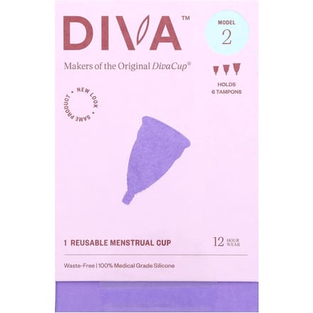 Diva International, DivaCup, Modèle 2, 1 coupe menstruelle réutilisable purple
