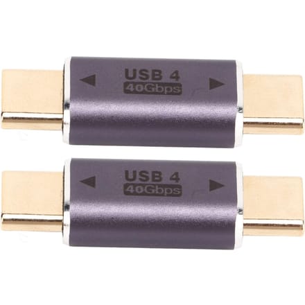 2 stuks Type C Mannelijk naar Type C Mannelijk Adapter 40Gbps 100W Rechte Mini USB C Adapter voor Laptop