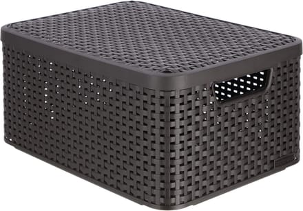 Curver Style Opbergmand M - met Deksel - L 39,3 x B 29,3 x H 18,7 cm - Bruin
