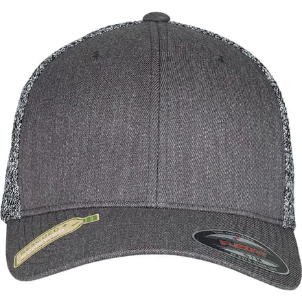 Urban Classics - Trucker Melange Mesh Flexfit pet - S/M - Zwart/Grijs
