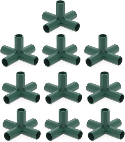 Tuinframe Aansluiting - Kas Connector - Stabiele Constructie Bouwen - Duurzaam PVC Materiaal - 16 mm Buis - Groen