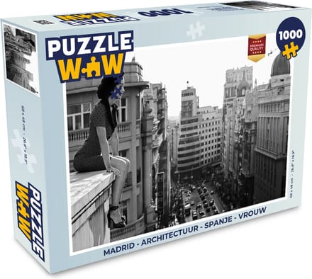 Puzzel Madrid - Architectuur - Spanje - Vrouw - Legpuzzel - Puzzel 1000 stukjes volwassenen