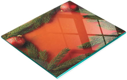 Decoratieve kerstsnijplank van glas, 60x52 cm