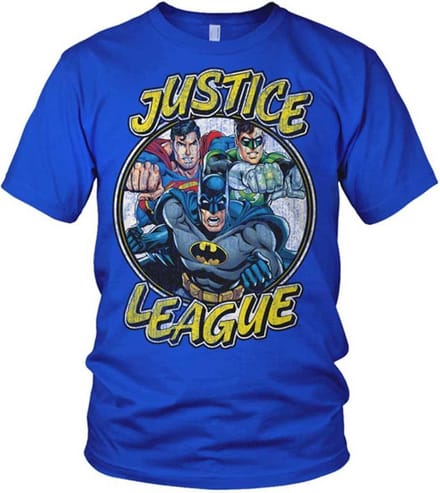 DC Comics Justice League Heren Tshirt -M- Team Blauw