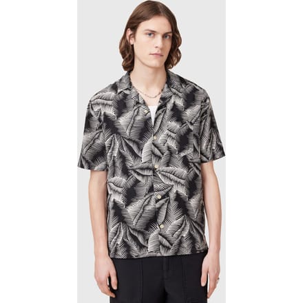 AllSaints Marseille Ss Shirt Pebblestone Grey Maat: M | Casual Overhemden Outlet | Heren | Grijs