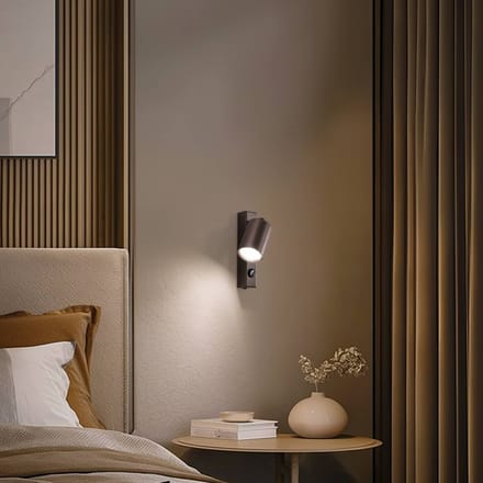 TK Lighting Wandspot Top, verstelbaar, schakelaar, bruin, 1-lamp