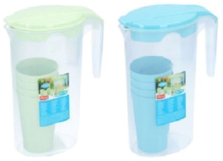 Kan Met Bekers 1,75L/300ml 10x20x22cm