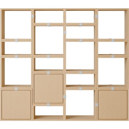 Muuto Stacked Storage Bookcase configuratie 4 - eiken