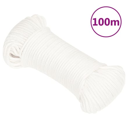 vidaXL - Boottouw - 4 - mm - 100 - m - polypropyleen - volwit